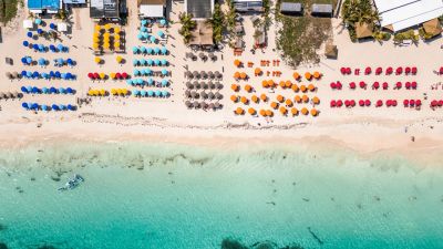 Orient Beach: restaurants from above