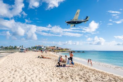 Relaxing on Maho Beach